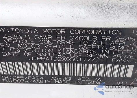 2016 Lexus Is 200T из США, поврежденный, VIN JTHBA1D2XG5017777